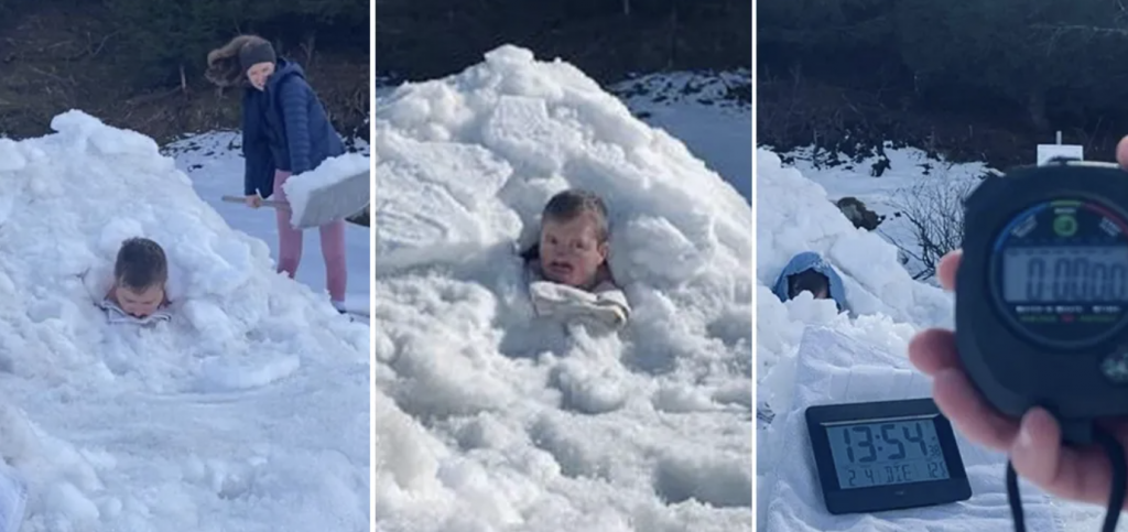 Cumplió récord por estar enterrado por más de dos horas en la nieve